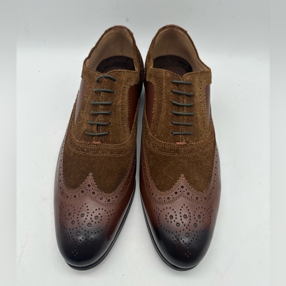 DAPPER SHOES CO. Handcrafted Genuine Leather Men's Wingtip Brogue Oxfords Sz 10 - Picture 4 of 9
